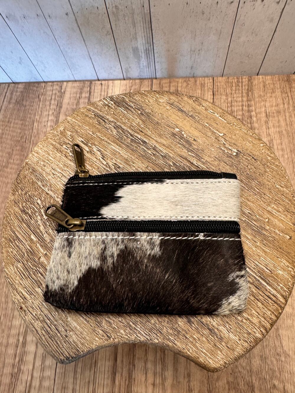 Vegan Leather Wallet NeW Double Zip Pouch FAST SHIP Black White Brown Pouch